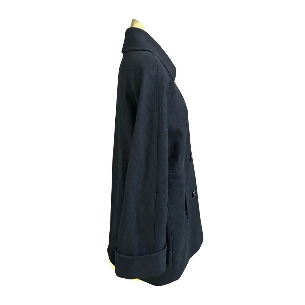 Women’s Trina Turk Double Breasted Black Wool Coat - Size 10 - Picture 6 of 8